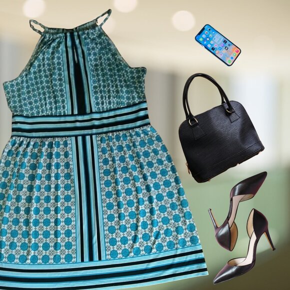 New York & Company Keyhole Dress Sz XL - Picture 2 of 7